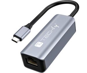 Techly IDATA USB-ETGIGA-CA Carte/Adaptateur réseau USB-C vers RJ45 Gigabit Ethernet