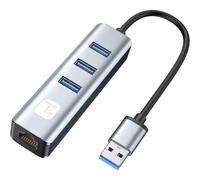 Techly IDATA USB-ETGIGA3AA Carte réseau/Adaptateur USB 3.0 vers RJ45 Gigabit, hub 3x USB-A