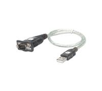 Techly IDATA USB-SER-2T : Adaptateur Série USB Type-A vers DB-9, 0.45m, Transparent, Compatible Windows/Mac/Linux, Certifié CE/RoHS