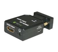 TECHly - Adaptateur vidéo - HD-15 (VGA), jack mini, Micro-USB de type B pour HDMI femelle - noir - contacts flashés d'or