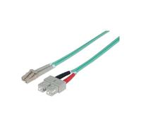 Techly ILWL-D5-SCLC-010/OM3 : Câble Fibre Optique OM3 SC-LC M-M 1m, 50/125µm, Multimode, 10 Gbit/s, LSZH, Aqua, Diamètre 2mm