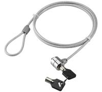 Techly IQ-LOK-08-KT câble antivol Argent 1,4 m - Câbles antivol (Argent, Clé, Ordinateur portable, Kensington, Acier, 1,4 m)