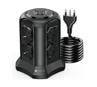 Techly IUPS-PCP-TOWER02 multiprise 2 m 8 sortie(s) CA Intérieure Noir