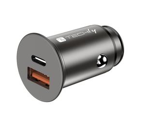 Techly IUSB2-CAR5-AC38W Chargeur de voiture USB-C & USB-A 38W/3A 5-12V