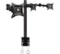 TECHly - Kit de montage (fixation par pince pour bureau, tube de montage, bras d'inclinaison) - pour 3 écrans LCD - noir - Taille d'écran : 13"-24" Noir G