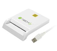 Techly Lecteur/Graveur de Smart Card USB 2.0 Compact Blanc I-Card cam-usb2ty