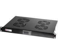 TECHLY Professional 023363 Groupe 4 Ventilateurs 1U pour Rack 19" avec Thermostat LED Noir