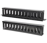 Techly Professional 108309 Panneau Passe-câble 19" 1U avec Couvercle Noir