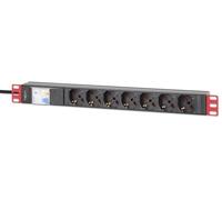 Techly Professional 109580 Multiprise de rack 19" 7 places avec protection contre les fuites Noir
