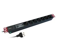 Techly Professional 109603 Multiprise de rack 19" 7 places 3 LED Câble 1,8 m Noir