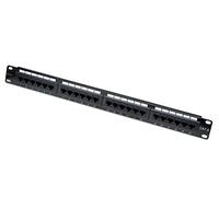 Techly Professional 363531 Panneau réseau UTP 24 emplacements RJ45 avec barre de gestion de câbles Noir