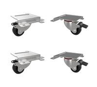 TECHLY Professional 364934 Kit de 4 roues à 4 points de fixation pour armoires serveur série EV Silver