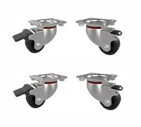 TECHLY Professional 365283 Kit de 4 roues à 4 points de fixation pour armoires de serveur série EN Silver