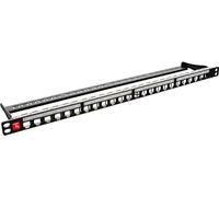 TECHLY PROFESSIONAL 366488 Panneau de brassage modulaire sans fruits 24 places STP 0.5U Noir