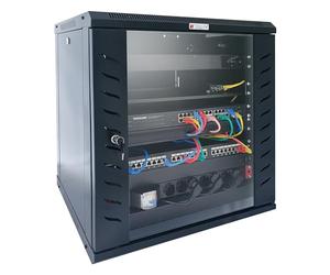 TECHLY PROFESSIONAL 367355 Armoire de Rangement Murale 19'' 9 unités P.450 mm Flat Pack Noir