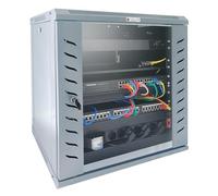 TECHLY PROFESSIONAL 367454 Armoire Murale 19'' Boitier 9 Unités P.600 mm Flat Pack Gris Gris