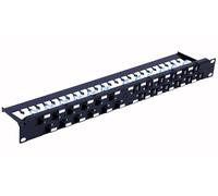 TECHLY Professional 367836 Panneau patch UTP 24 places RJ45 Cat.6A Sortie inclinée 1U Noir Noir