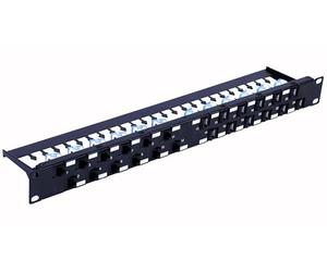TECHLY Professional 367836 Panneau patch UTP 24 places RJ45 Cat.6A Sortie inclinée 1U Noir Noir