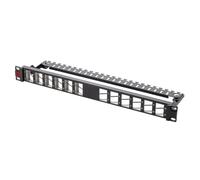 Techly Professional 624599 Panneau patch de distribution FTP 1U 24 emplacements RJ45 sortie inclinée Noir