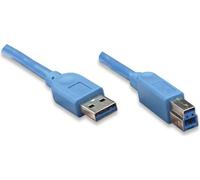 Techly USB3.0 Kabel Stecker Typ A/Stecker Typ B 1.0m blau
