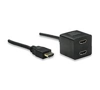 Techly Vidéo Splitter Cable HDMI M to 2 x HDMI F ICOC HDMI-F-002 - HDMI cables (HDMI, 2 x HDMI, Male, Female, Gold, Black)