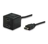 TECHly Video Splitter Cable HDMI M to 2 x HDMI F - Répartiteur vidéo/audio - 2 x HDMI - de bureau Noir G