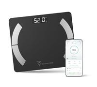 Techmade - Balance Impédancemètre Numérique | Analyse Complète du Corps | Bluetooth pour IOS & Android | Mesure IMC, Masse Graisse & Musculaire, Blanc, Matériaux Synthétiques et Électroniques