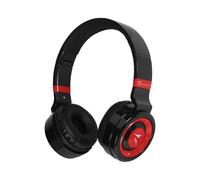 Techmade - Casque Bluetooth Pliable avec Microphone Intégré, Radio FM et Emplacement Carte SD, Couleur Rouge