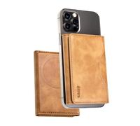 TECHMADE Etres Portefeuille magnétique compatible avec MagSafe pour iPhone 16/15/14/13/12 série, porte cartes en PU leather, poche en espèces et 6 poches pour cartes, Brun profond, Taille Unique