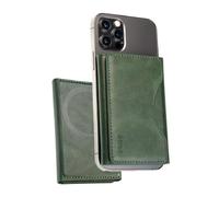 TECHMADE Etres Portefeuille magnétique compatible avec MagSafe pour iPhone 16/15/14/13/12 série, porte cartes en PU leather, poche en espèces et 6 poches pour cartes, vert, Taille Unique