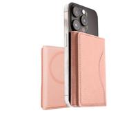 TECHMADE ETRES Smart Wallet Classic Saffiano - Portefeuille MagSafe RFID Homme Femme Slim Élégant avec Poche pour Argent - Compatible iPhone, rose