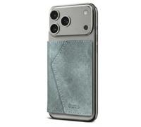 TECHMADE ETRES Wallet Smart ICON Easy - Portefeuille MagSafe avec porte-cartes RFID, Ultra-Slim, compatible avec iPhone, design minimal, noir mat, Jean clair, Taglia Unica, Contemporain