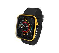 Techmade HAVA Smartwatch Noir/Or Montre Fitness Homme Femme Full Touch Podomètre, Calories, Distance, Chronomètre, Moniteur de sommeil, Arrière-plan personnalisable, Music Control, Sport
