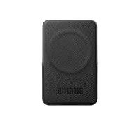 TECHMADE Juventus Powerbank MagSafe 5000 mAh - Compatible également avec les appareils Android - Charge rapide, ultra fine, légère - Câble USB-C inclus (noir 5000 mAh - cuir synthétique)
