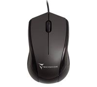 TECHMADE Souris optique USB avec fil noir TM-XJ15-BK - Souris filaire USB Plug & Play pour PC, ordinateur portable et ordinateur portable - Design ergonomique