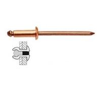 Techman - 100 rivets cuivre / acier à tête plate Ø 3 x 10 mm G