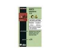 Techman - 25 rivets tubulaires acier / laiton Ø 3 x 8 mm