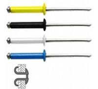 Techman - 48 rivets éclatés alu/acier à tête plate couleur Ø 4 x 16 mm G