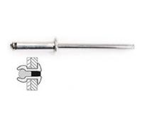 Techman - 50 rivets alu / alu à tête plate Ø 4,8 x 12 mm G