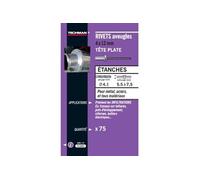 Techman - 75 rivets étanches alu/acier (tête plate) Ø 4 x 10 mm G