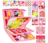 TECHMUR Busy Board [Avec sac puzzle] Jouet Montessori pour tout-petits. Favorise la motricité fine. Fonction de transport 2 en 1. Jouet de voyage idéal (bleu)