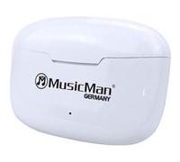 Music Man BT-X63 Oreillette Bluetooth Stereo blanc micro-casque, boîtier de charge, commande tactile