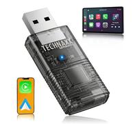 Technaxx Clé USB sans Fil pour CarPlay et Android Auto - Compatible iPhone et Android, WiFi 2,4/5GHz, Bluetooth 4.2, USB-C + Adaptateur 90°, Plug & Play - TX-346