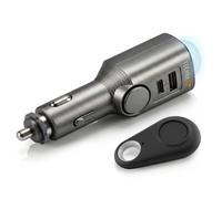 Technaxx Système d'alarme voiture TX-100 – Capteur PIR gris, sirène 110 dB, 2 ports USB