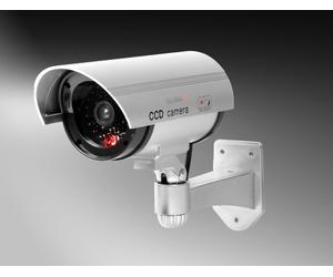 Technaxx Allemagne Caméra de sécurité dôme factice CCD Cam Intérieur Réaliste Fausse Surveillance CCTV Rouge Clignotant LED Objectif Factice et Câble TX-18