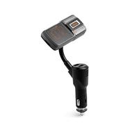 Technaxx Allemagne Transmetteur FM Bluetooth V5.0 Adaptateur de Voiture Kit Mains Libres Charge Rapide 2 Ports USB Transmission de Musique à l'autoradio AUX Bass Booster FMT1350BT.