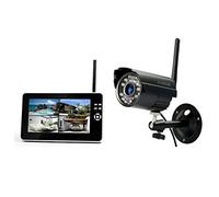 Technaxx Allemange Ensemble de caméras de surveillance de sécurité pour l'extérieur Transmission Plug & Play sans fil LCD Moniteur de 7 pouces PIR Vision de jour et de nuit Microphone intégré TX-28