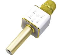 MusicMan 4685 karaoké microphone BT eb-x31 (Bluetooth, compatible avec smartphone/Apple iPhone Doré/blanc