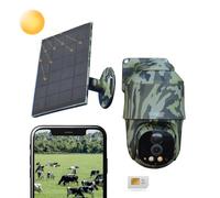 Technaxx Caméra de sécurité d'extérieur 4G PT Dome TX-290 avec Panneau Solaire 5 W - PTZ 360 °, vidéo Full HD 4 MP, Vision Nocturne, détection de Mouvement PIR, IP65, Audio bidirectionnel
