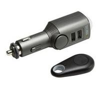 Technaxx Allemagne Capteur de détection de Mouvement Gris PIR Système d'alarme de Voiture Surveillance de l'intérieur du véhicule Fonction de Charge de la sirène 110dB 2 Ports USB Alarme TX-100